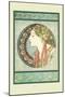 Woman's Profile-Alphonse Mucha-Mounted Art Print