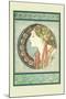 Woman's Profile-Alphonse Mucha-Mounted Art Print