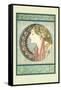 Woman's Profile-Alphonse Mucha-Framed Stretched Canvas