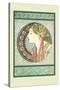 Woman's Profile-Alphonse Mucha-Stretched Canvas