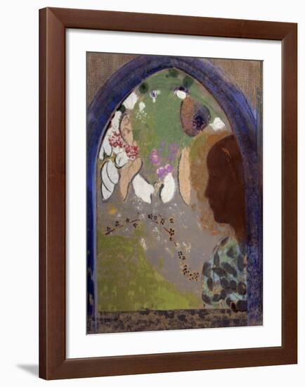 Woman's Silhouette in a Window, 1912-Odilon Redon-Framed Art Print