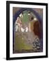 Woman's Silhoutte In A Window-Odilon Redon-Framed Art Print