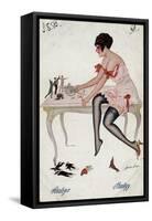 Woman's Strategy-Xavier Sager-Framed Stretched Canvas