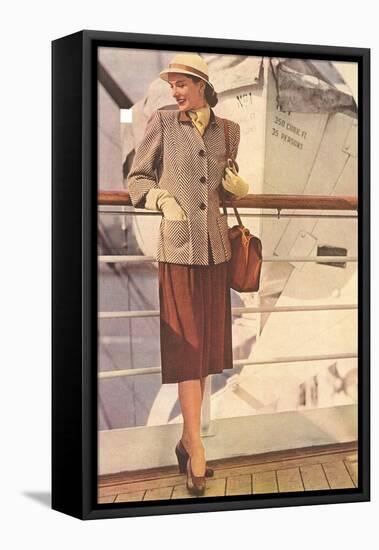 Woman's Suit for Ocean Liner Travel-null-Framed Stretched Canvas