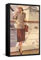 Woman's Suit for Ocean Liner Travel-null-Framed Stretched Canvas