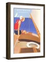 Woman Sailing, Stillwater, Minnesota-null-Framed Art Print