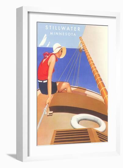 Woman Sailing, Stillwater, Minnesota-null-Framed Art Print