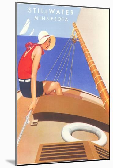 Woman Sailing, Stillwater, Minnesota-null-Mounted Art Print