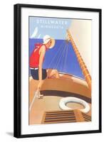 Woman Sailing, Stillwater, Minnesota-null-Framed Art Print