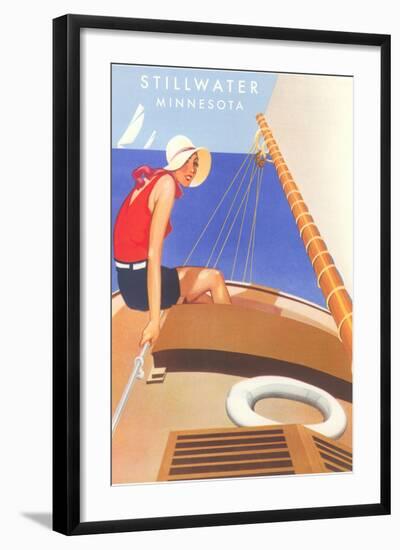 Woman Sailing, Stillwater, Minnesota-null-Framed Art Print