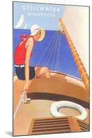 Woman Sailing, Stillwater, Minnesota-null-Mounted Art Print