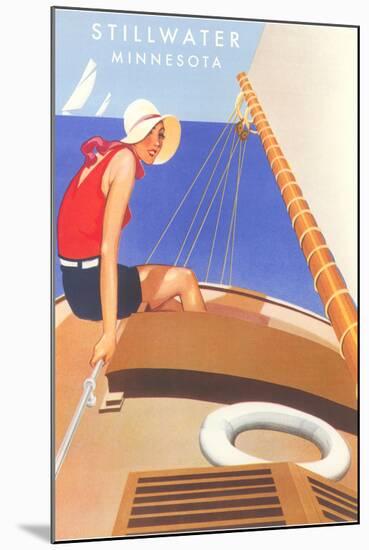 Woman Sailing, Stillwater, Minnesota-null-Mounted Art Print