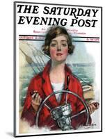 "Woman Sailor," Saturday Evening Post Cover, October 15, 1927-William Haskell Coffin-Mounted Giclee Print