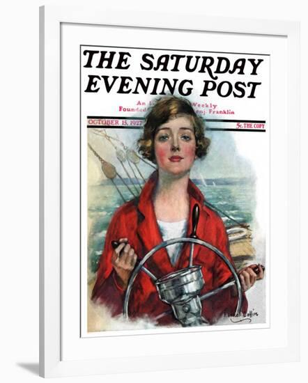 "Woman Sailor," Saturday Evening Post Cover, October 15, 1927-William Haskell Coffin-Framed Giclee Print