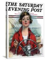 "Woman Sailor," Saturday Evening Post Cover, October 15, 1927-William Haskell Coffin-Stretched Canvas