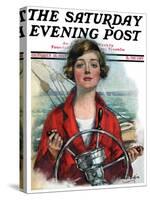 "Woman Sailor," Saturday Evening Post Cover, October 15, 1927-William Haskell Coffin-Stretched Canvas