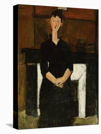 Woman Sat by a Fireplace, 1915-Amedeo Modigliani-Stretched Canvas