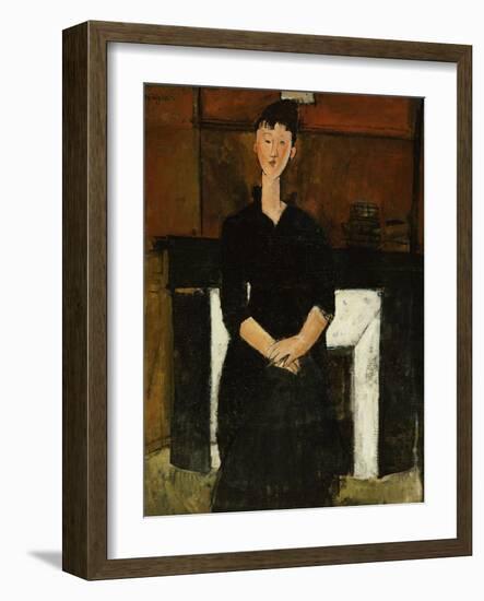 Woman Sat by a Fireplace, 1915-Amedeo Modigliani-Framed Giclee Print