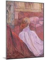 Woman Sat on a Red Settee-Henri de Toulouse-Lautrec-Mounted Giclee Print