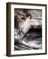 Woman Sat on Chair, C1860-Giovanni Boldini-Framed Giclee Print