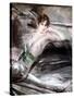Woman Sat on Chair, C1860-Giovanni Boldini-Stretched Canvas