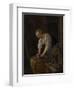 Woman Scouring Metalware-Jan Havicksz Steen-Framed Art Print