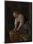 Woman Scouring Metalware-Jan Havicksz Steen-Mounted Art Print