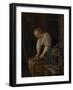 Woman Scouring Metalware-Jan Havicksz Steen-Framed Art Print