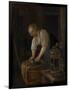 Woman Scouring Metalware-Jan Havicksz Steen-Framed Art Print