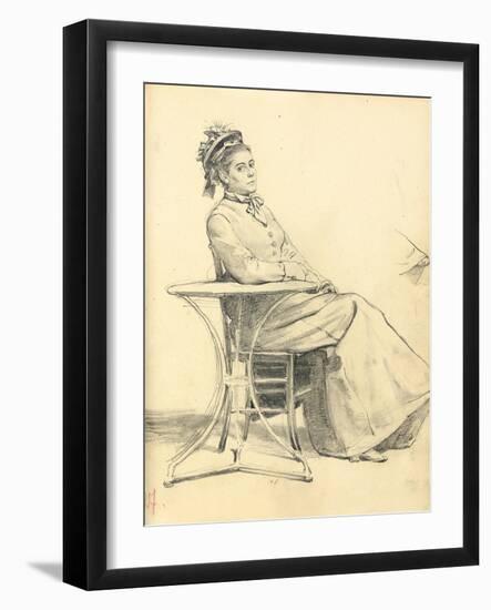 Woman Seated at a Cafe Table, C. 1872-1875-Ilya Efimovich Repin-Framed Giclee Print
