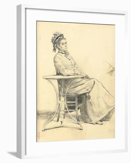 Woman Seated at a Cafe Table, C. 1872-1875-Ilya Efimovich Repin-Framed Giclee Print