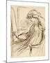 Woman Seated at an Embroidery Frame or Easel-Dante Gabriel Rossetti-Mounted Premium Giclee Print