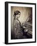 Woman Seated at Piano-Eugene Deveria-Framed Premium Giclee Print