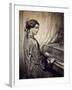 Woman Seated at Piano-Eugene Deveria-Framed Giclee Print