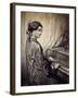 Woman Seated at Piano-Eugene Deveria-Framed Giclee Print