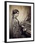 Woman Seated at Piano-Eugene Deveria-Framed Giclee Print