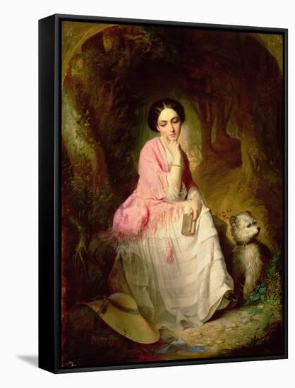 Woman Seated in a Forest Glade-Gyorgyi Giergl Alajos-Framed Stretched Canvas