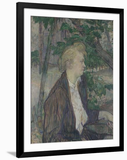 Woman Seated in a Garden, 1891-Henri de Toulouse-Lautrec-Framed Giclee Print