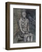Woman Seated in the Underground-Henry Moore-Framed Giclee Print
