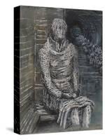 Woman Seated in the Underground-Henry Moore-Stretched Canvas