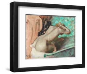 Woman Seated on a Bathtub-Edgar Degas-Framed Art Print