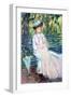 Woman Seated on a Bench, C1874-Claude Monet-Framed Giclee Print