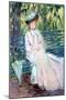 Woman Seated on a Bench, C1874-Claude Monet-Mounted Giclee Print