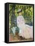 Woman Seated on a Bench-Claude Monet-Framed Stretched Canvas