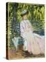 Woman Seated on a Bench-Claude Monet-Stretched Canvas