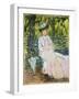 Woman Seated on a Bench-Claude Monet-Framed Giclee Print