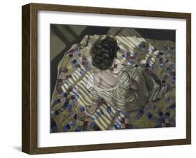 Woman Seated on a Quilt, c.1990-Helen J. Vaughn-Framed Giclee Print