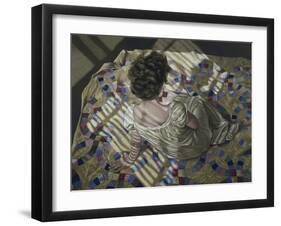 Woman Seated on a Quilt, c.1990-Helen J. Vaughn-Framed Giclee Print