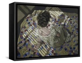 Woman Seated on a Quilt, c.1990-Helen J. Vaughn-Framed Stretched Canvas