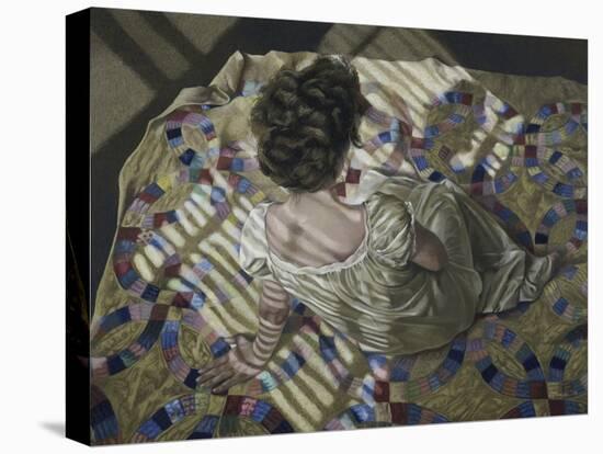 Woman Seated on a Quilt, c.1990-Helen J. Vaughn-Stretched Canvas